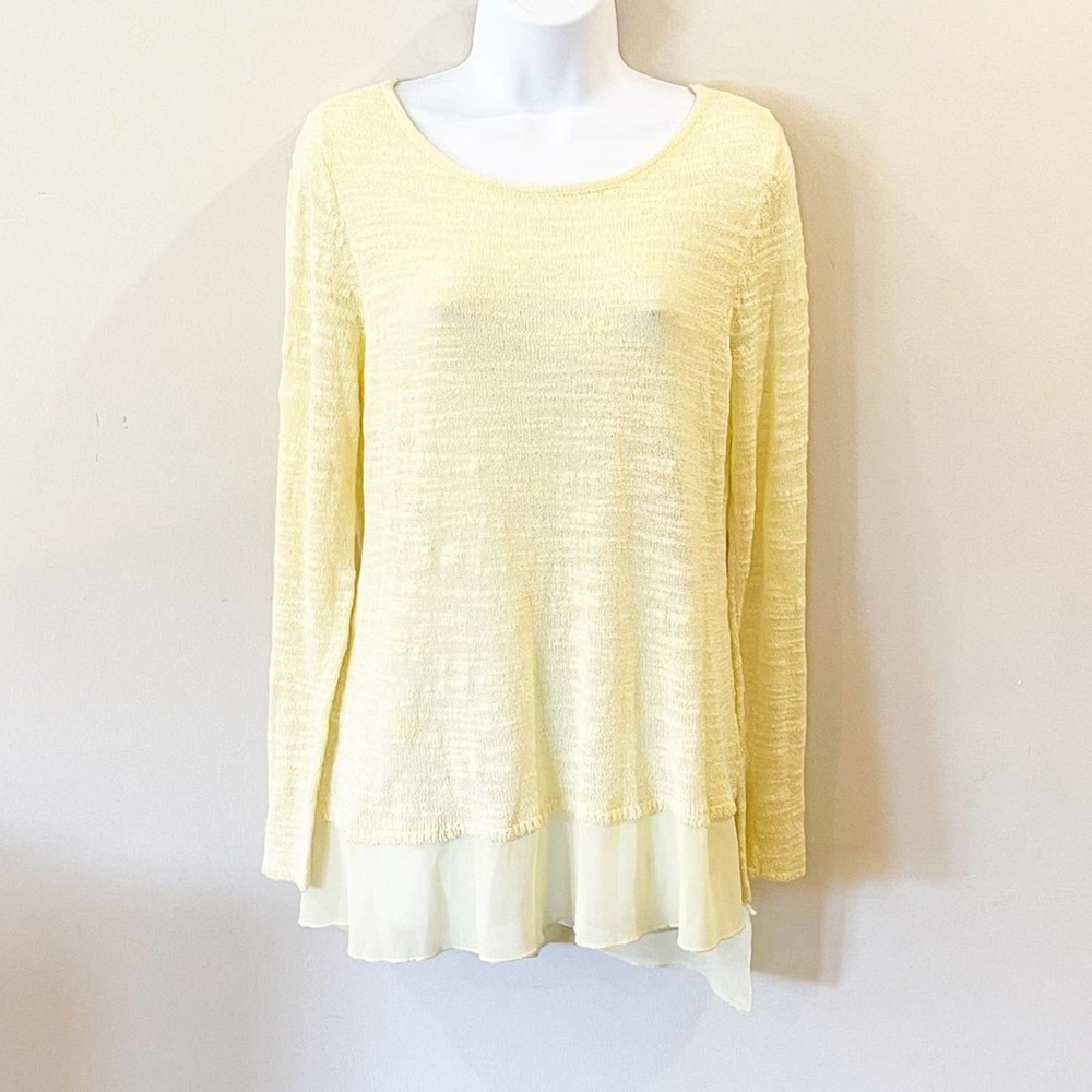 Soft Surroundings Layered Yellow Long Sleeve Top S